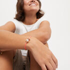 Fuchsia cord bracelet with a pearl